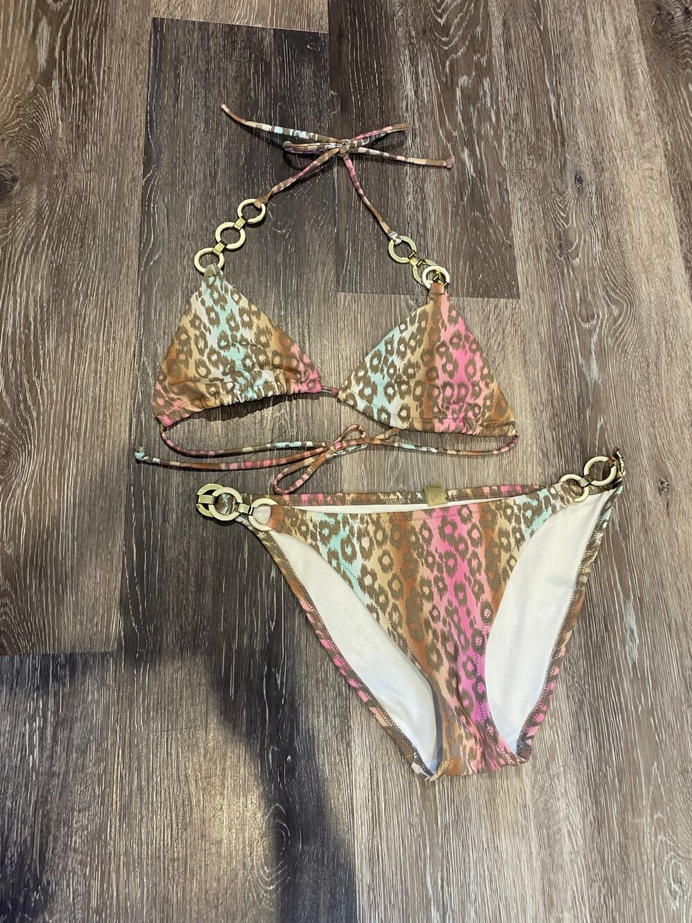 vintage victorias secret leopard bikkini set